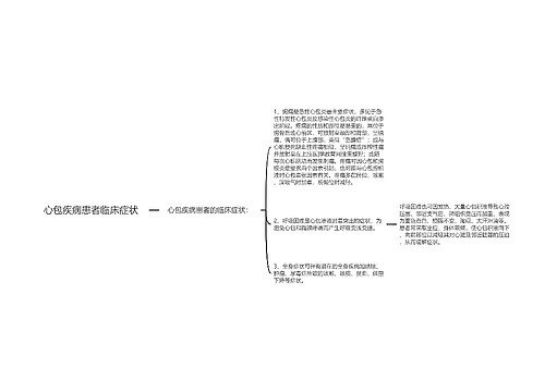 心包疾病患者临床症状