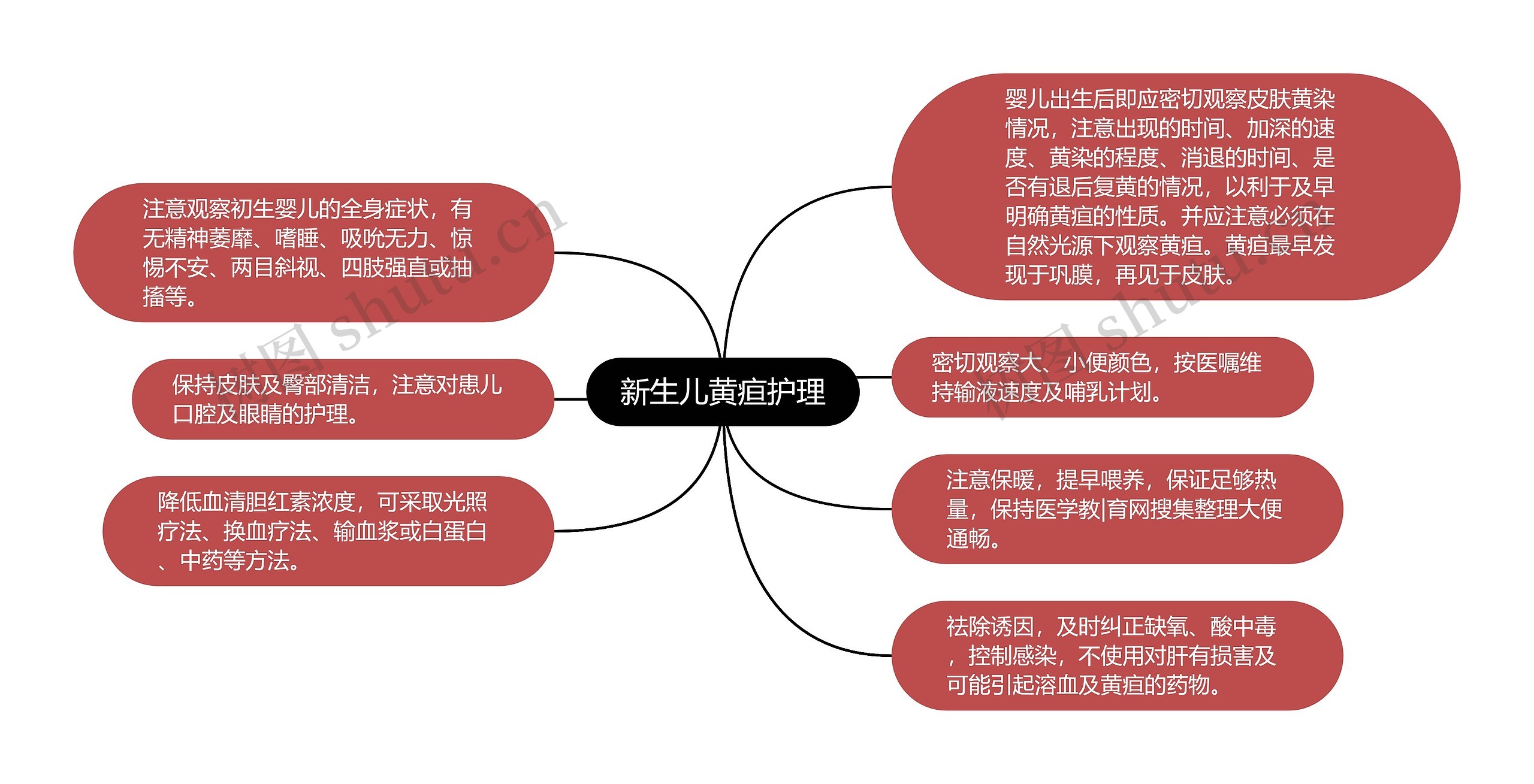 新生儿黄疸护理思维导图