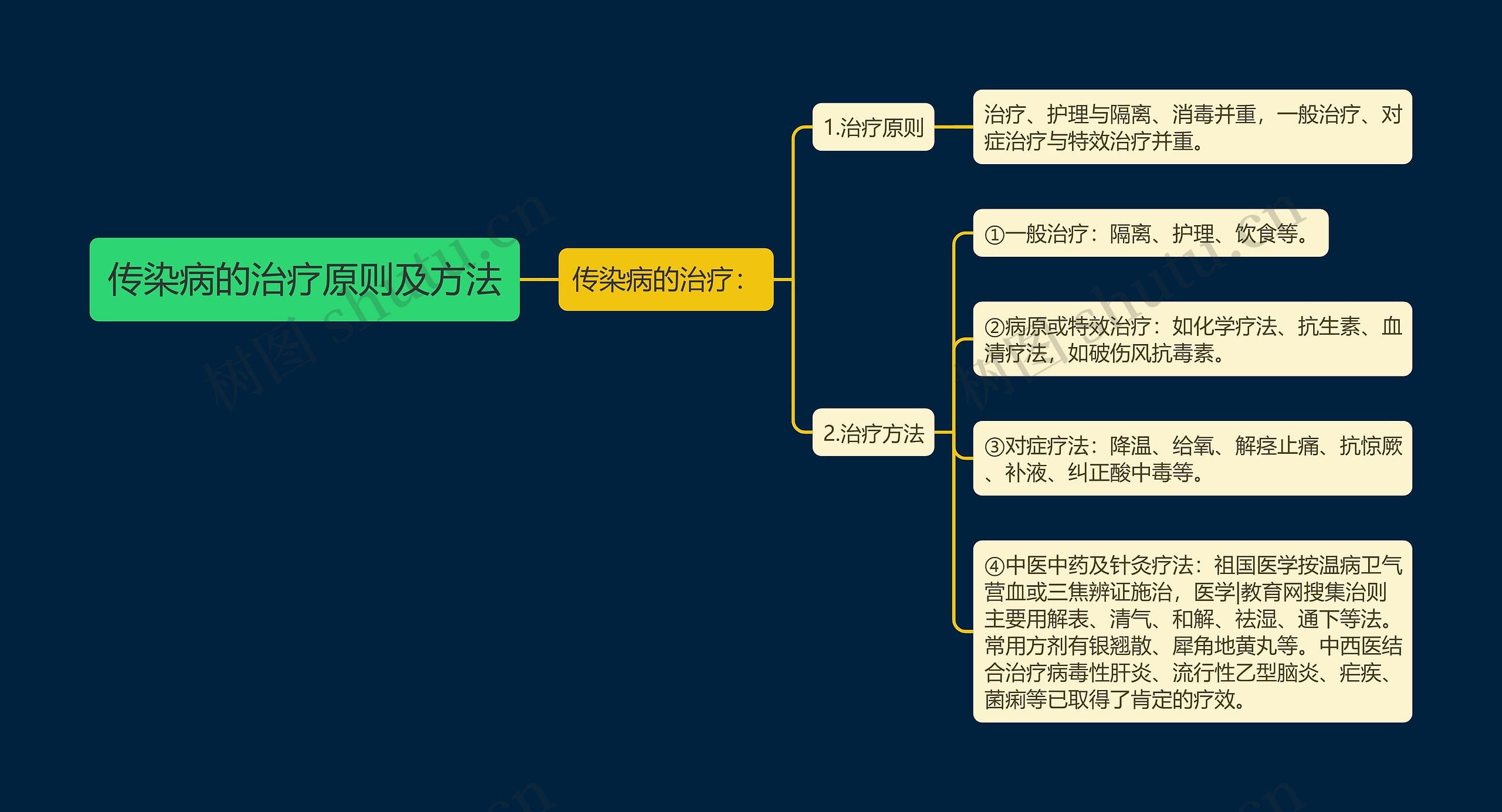 传染病的治疗原则及方法思维导图