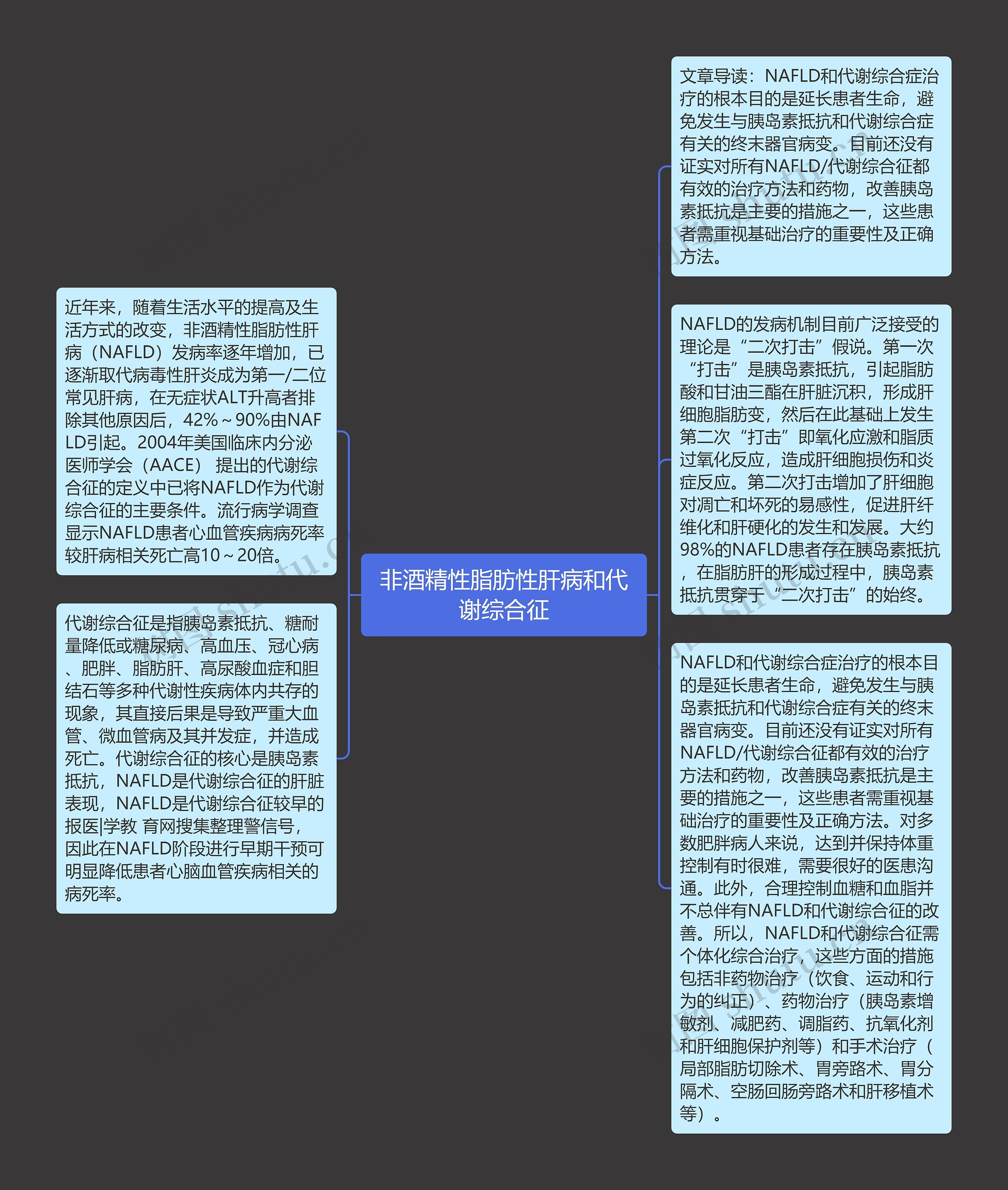 非酒精性脂肪性肝病和代谢综合征思维导图