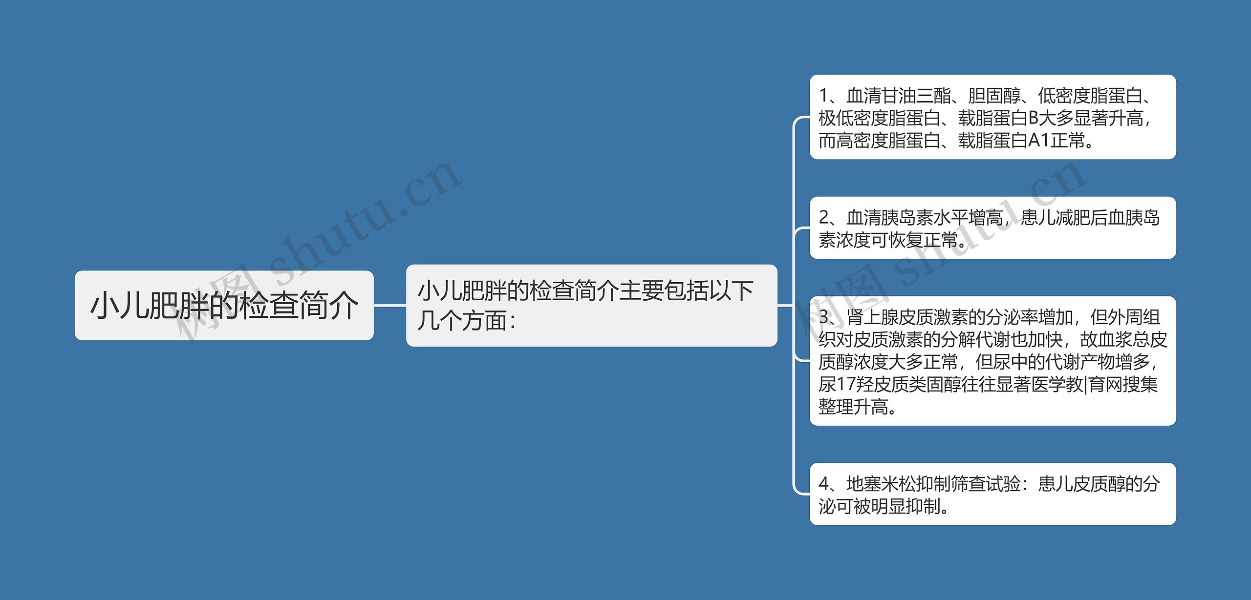 小儿肥胖的检查简介思维导图