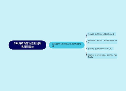 深裂黄草乌的功能主治|用法用量|性味