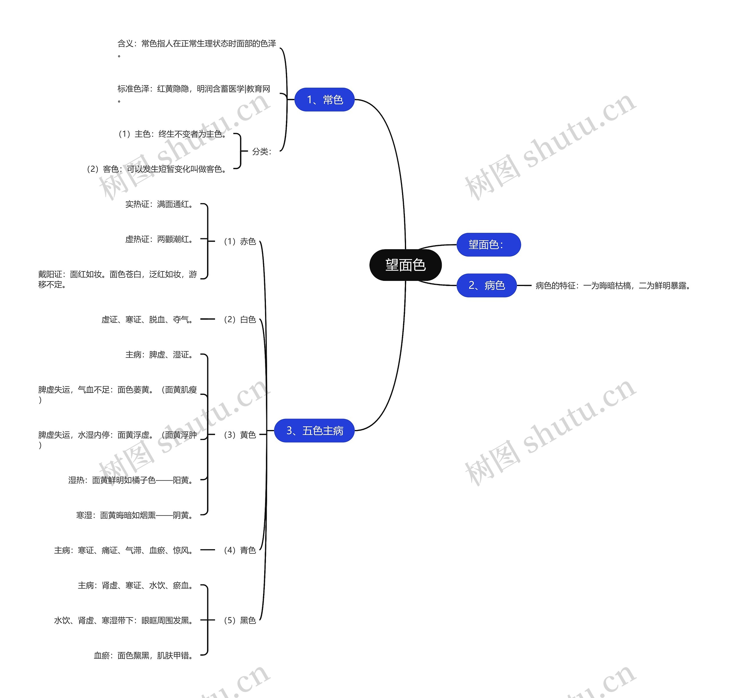 望面色思维导图