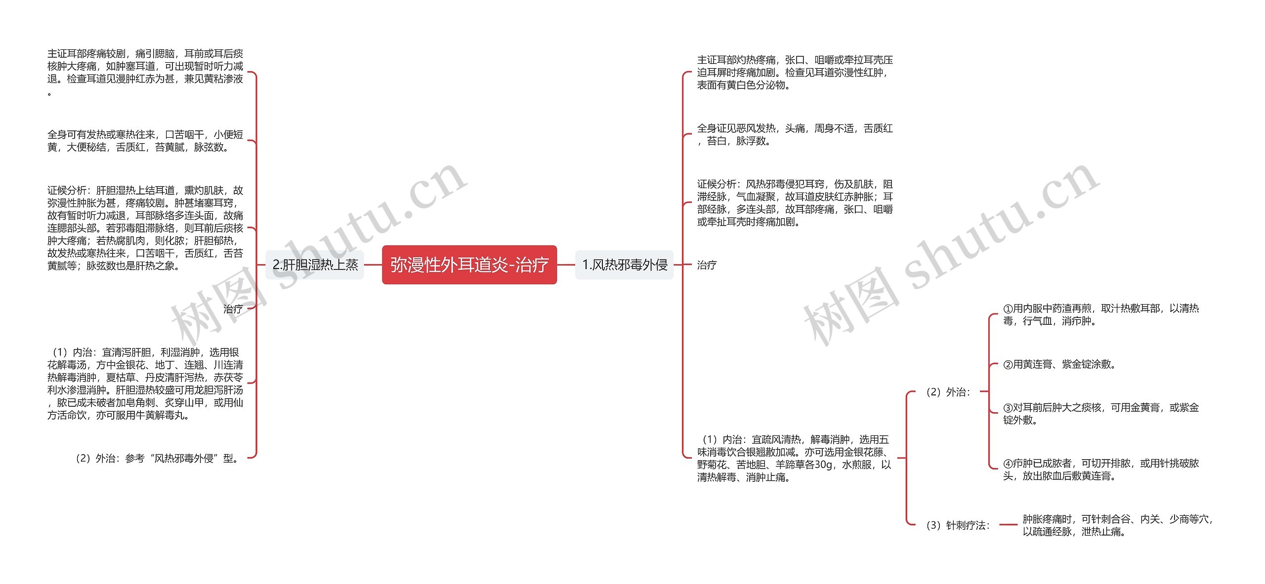 弥漫性外耳道炎-治疗思维导图