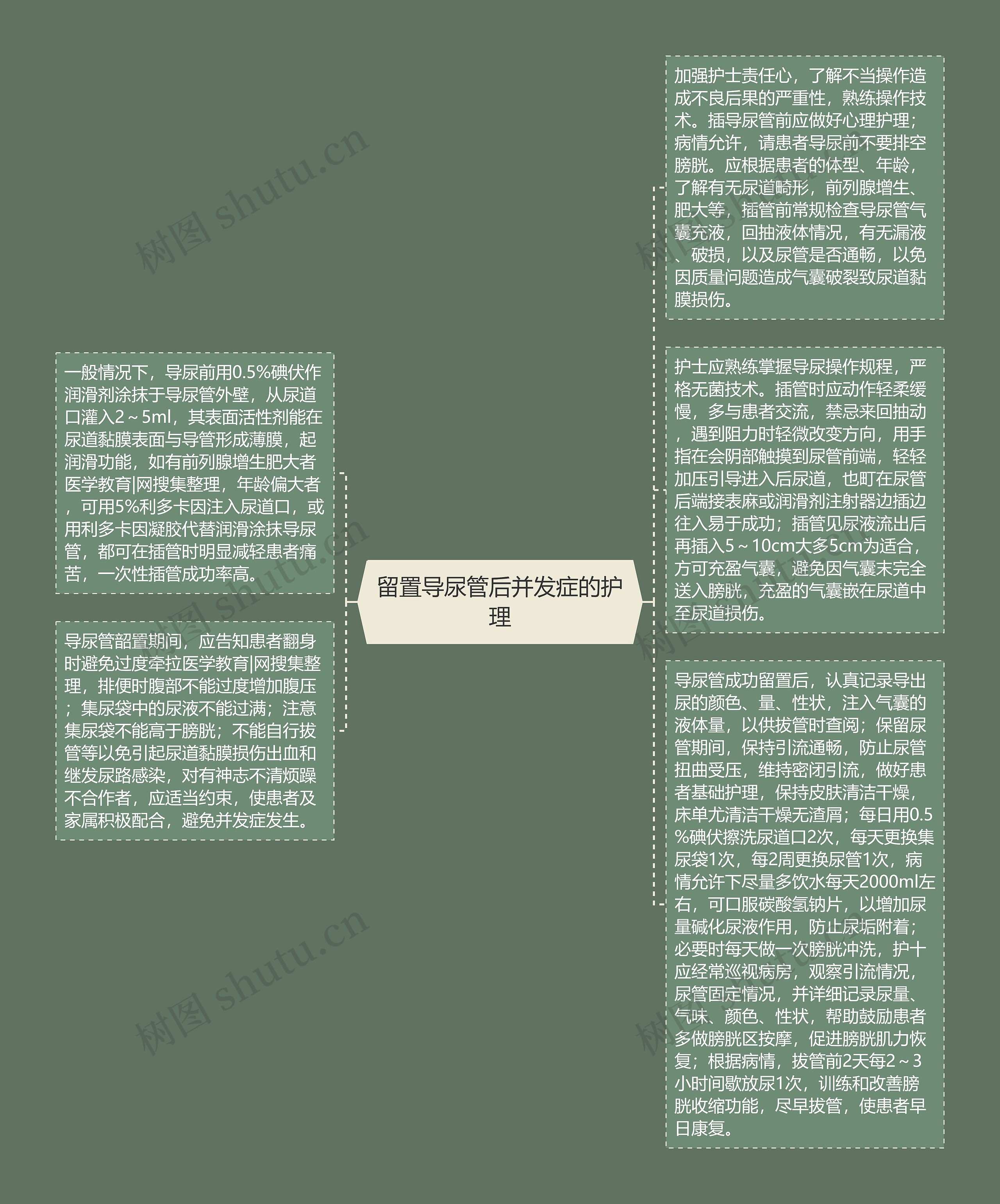 留置导尿管后并发症的护理思维导图