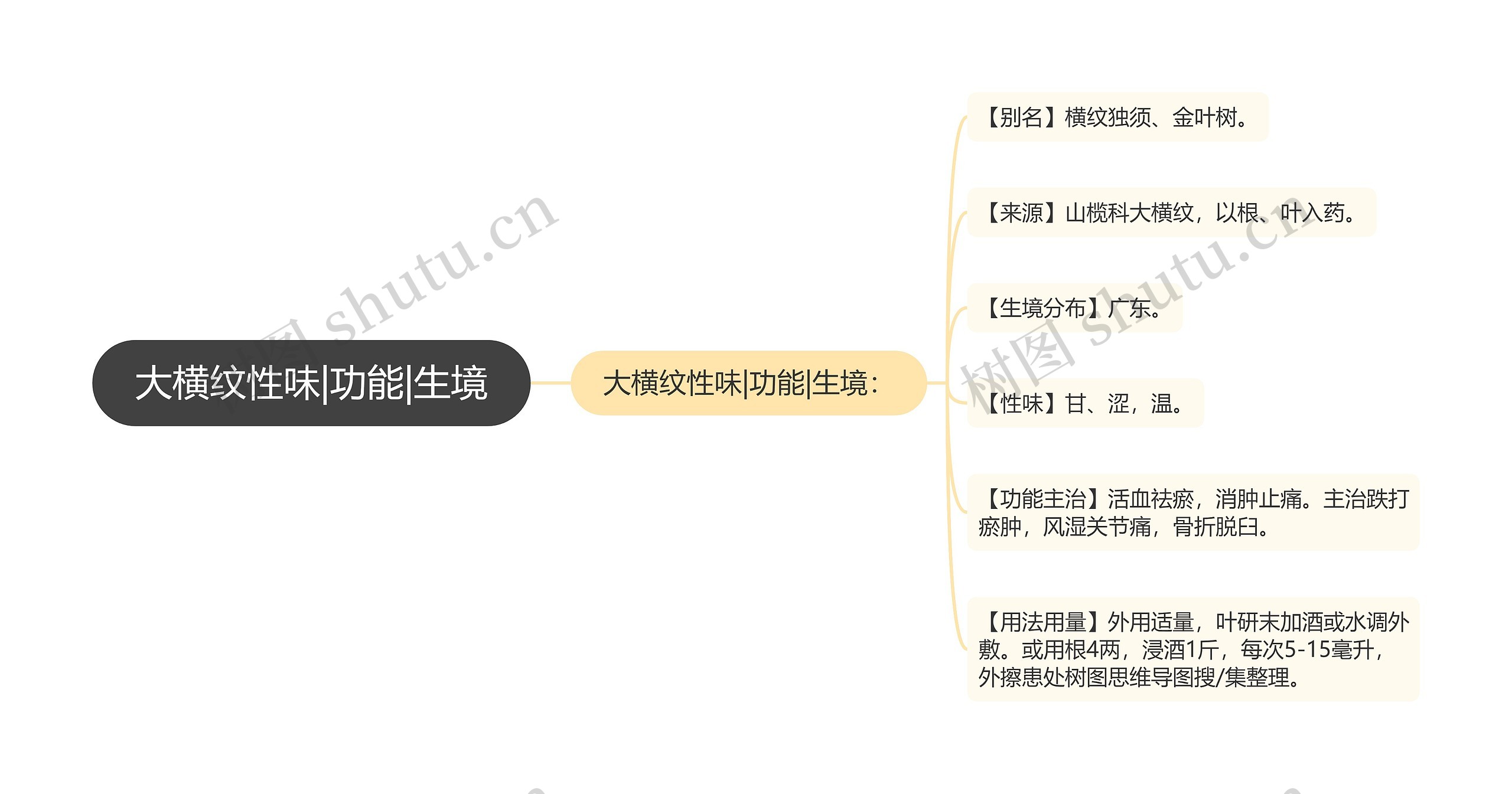 大横纹性味|功能|生境思维导图