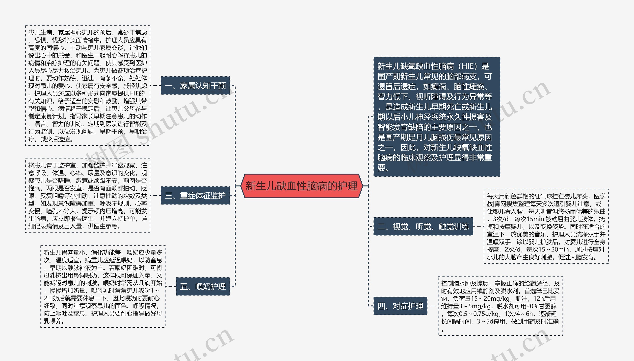 新生儿缺血性脑病的护理思维导图