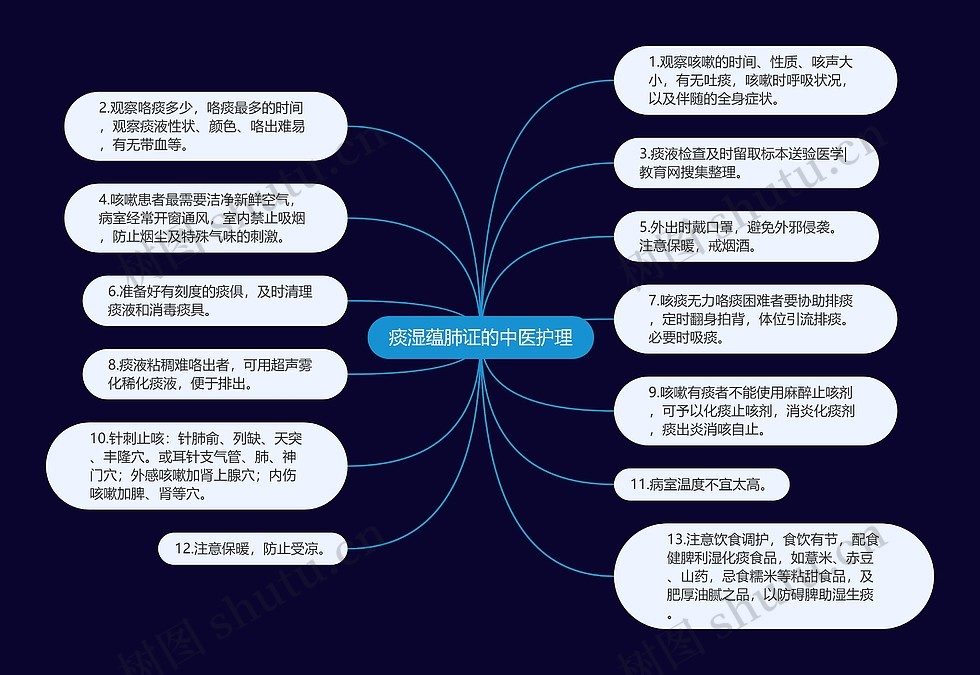 痰湿蕴肺证的中医护理思维导图_编号p6892857-TreeMind树图