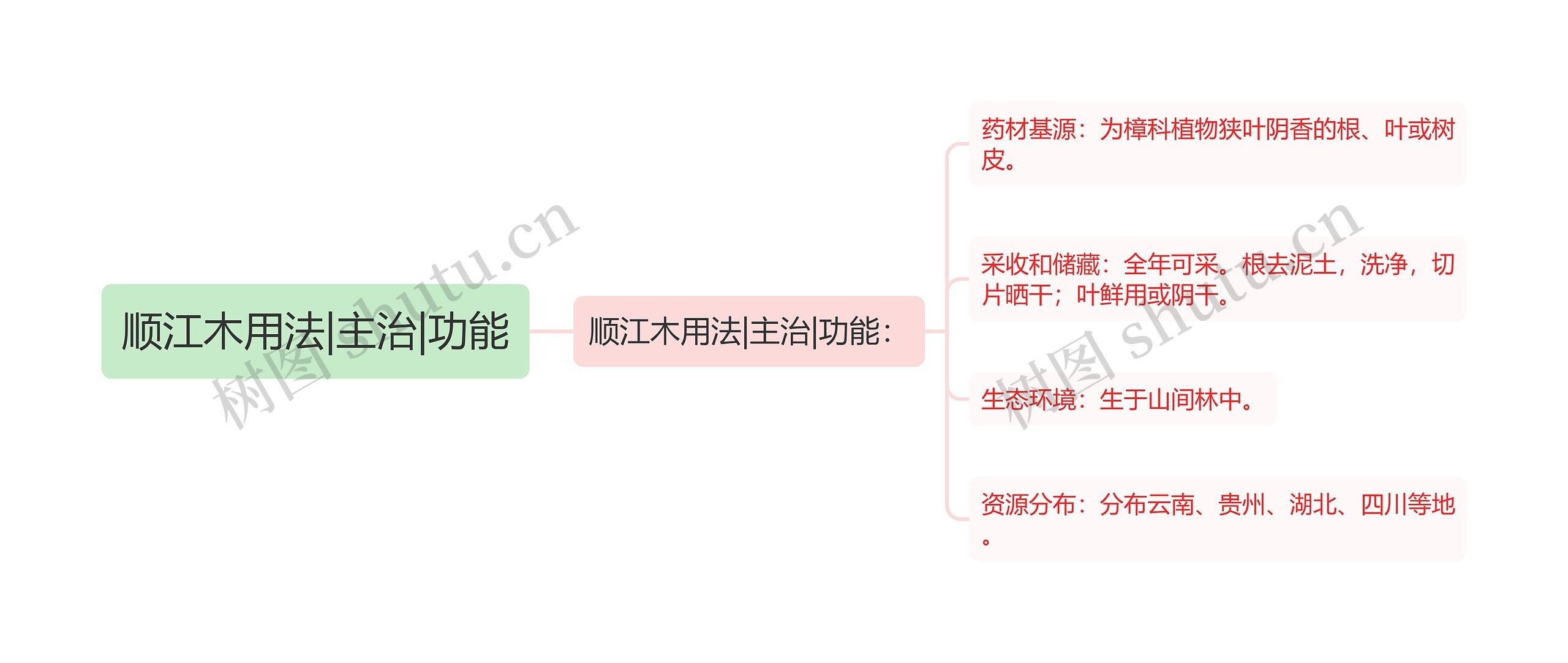 顺江木用法|主治|功能思维导图