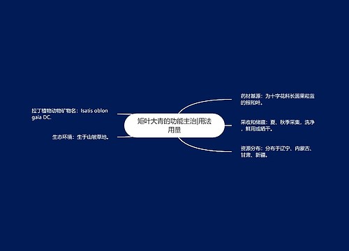 矩叶大青的功能主治|用法用量