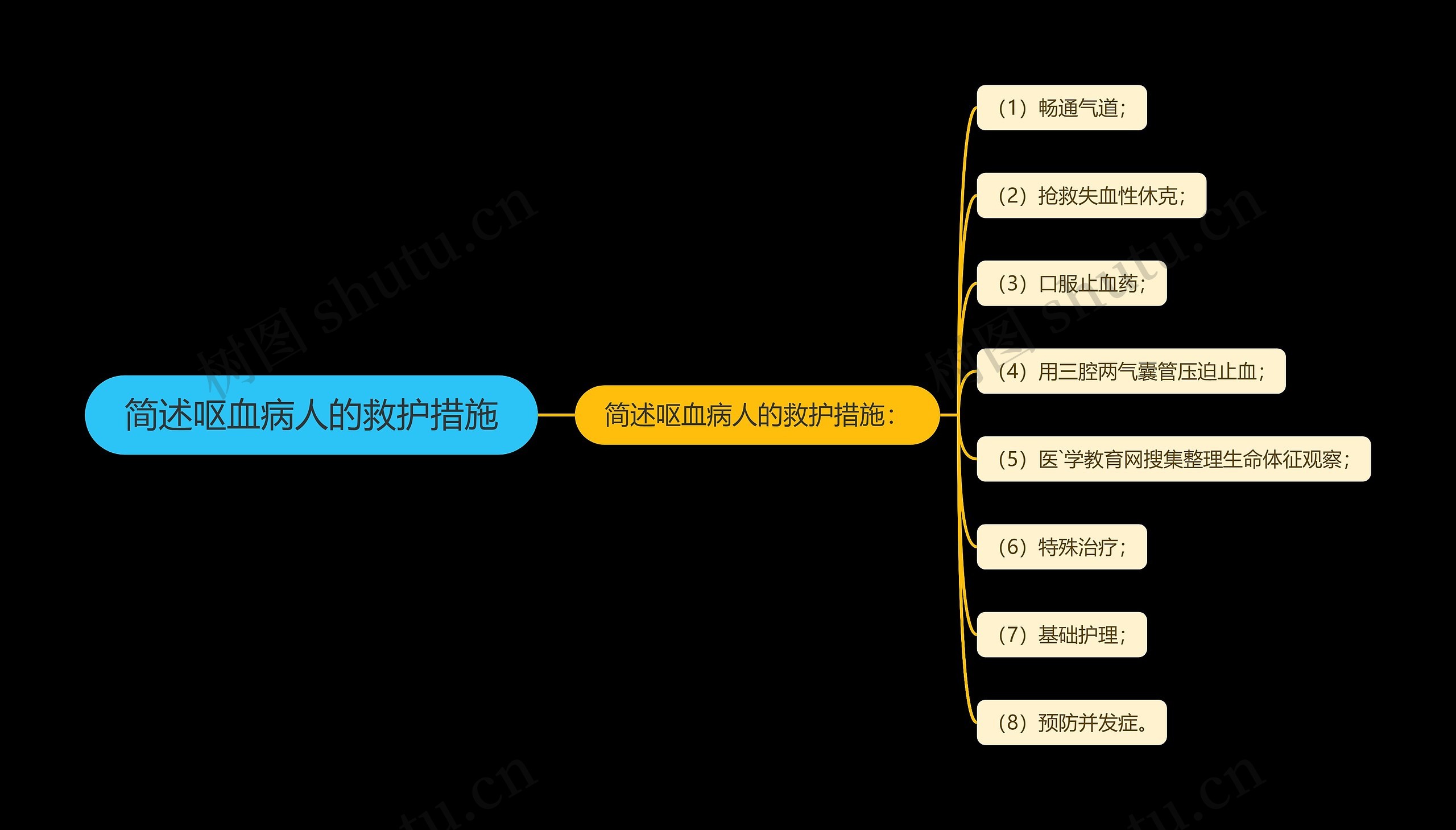 简述呕血病人的救护措施思维导图