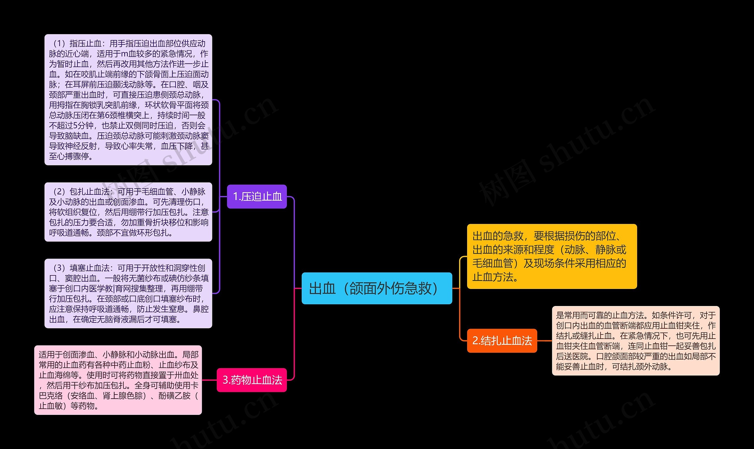 出血（颌面外伤急救）思维导图