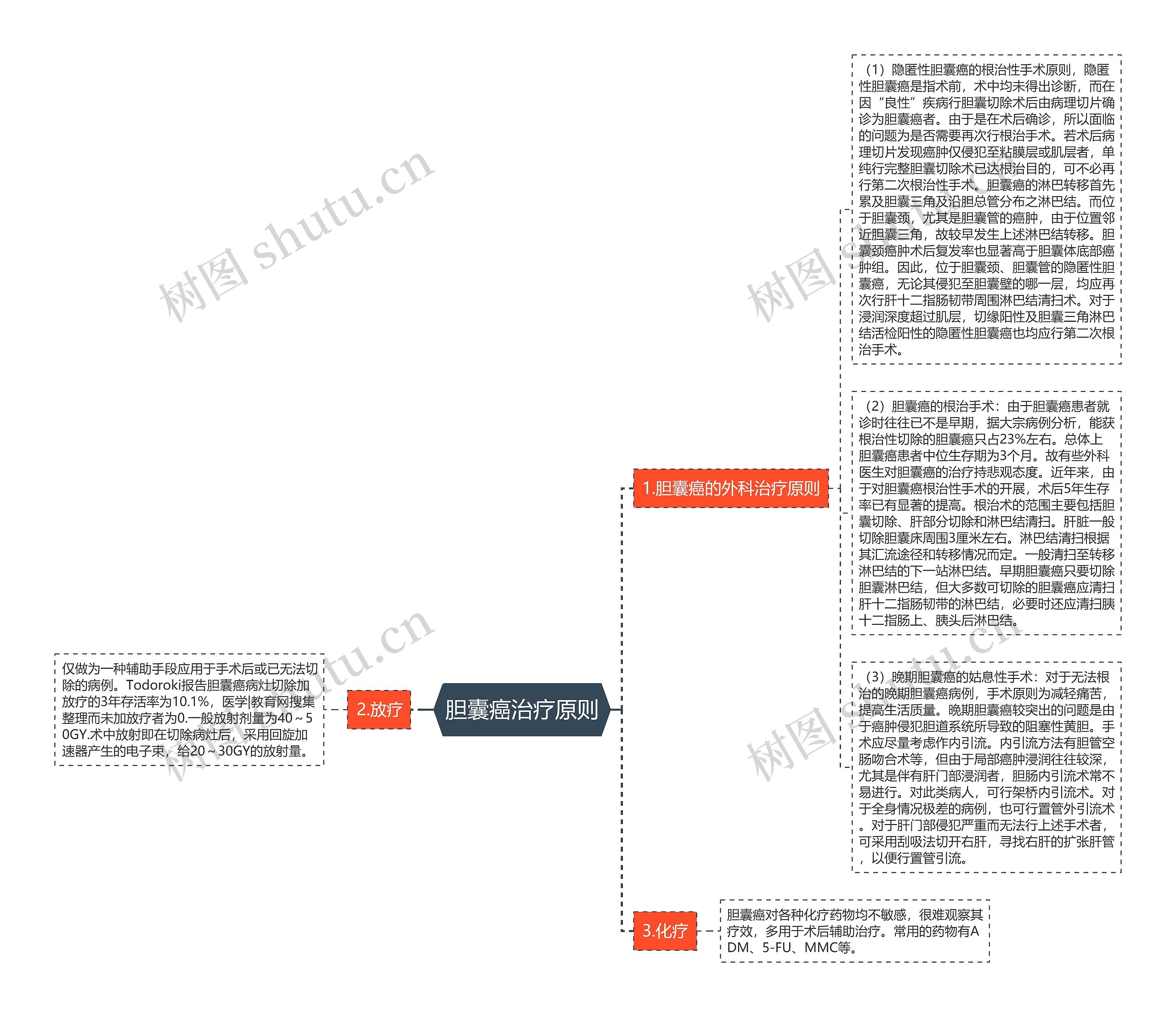 胆囊癌治疗原则思维导图