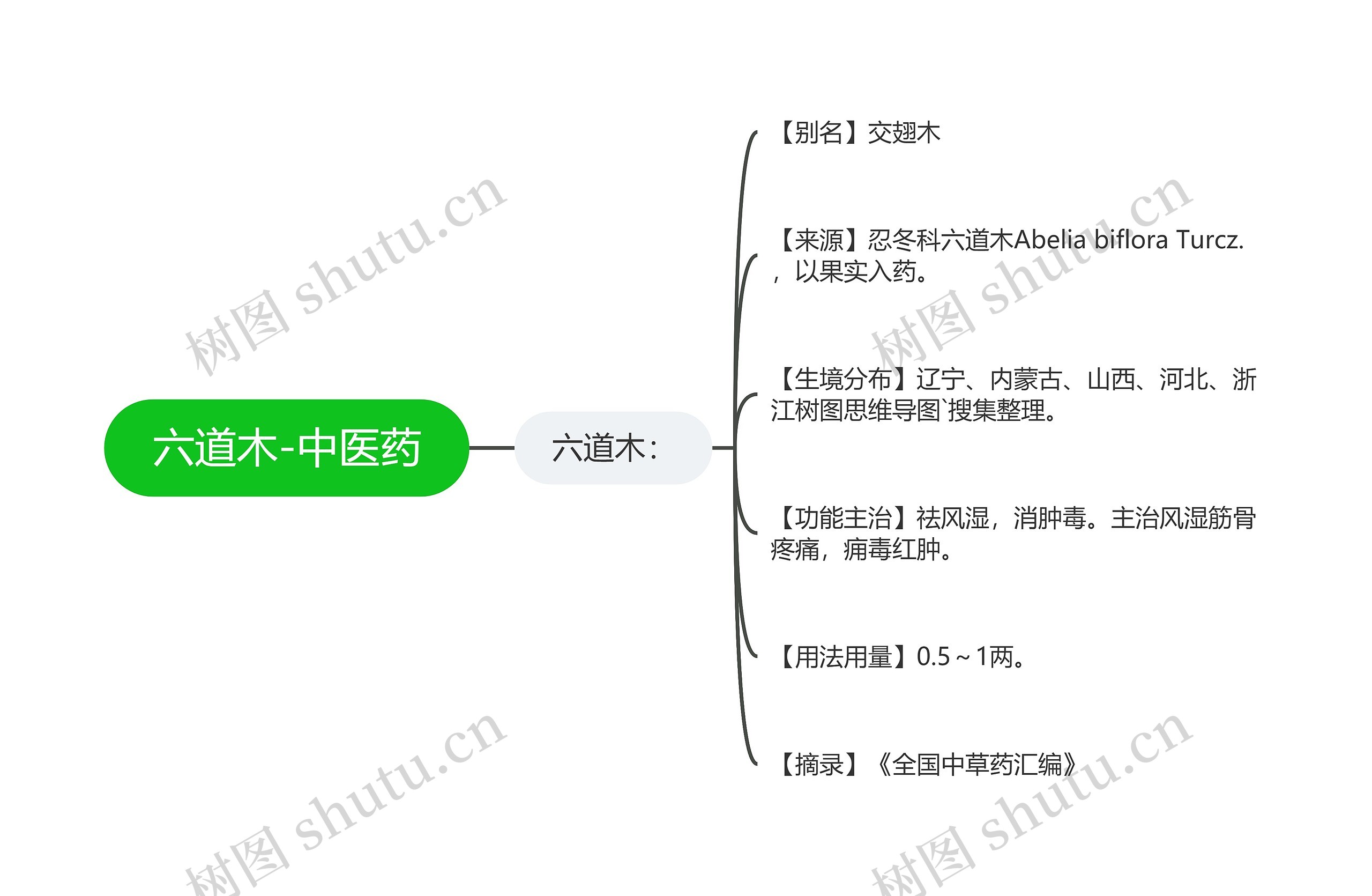 六道木-中医药思维导图