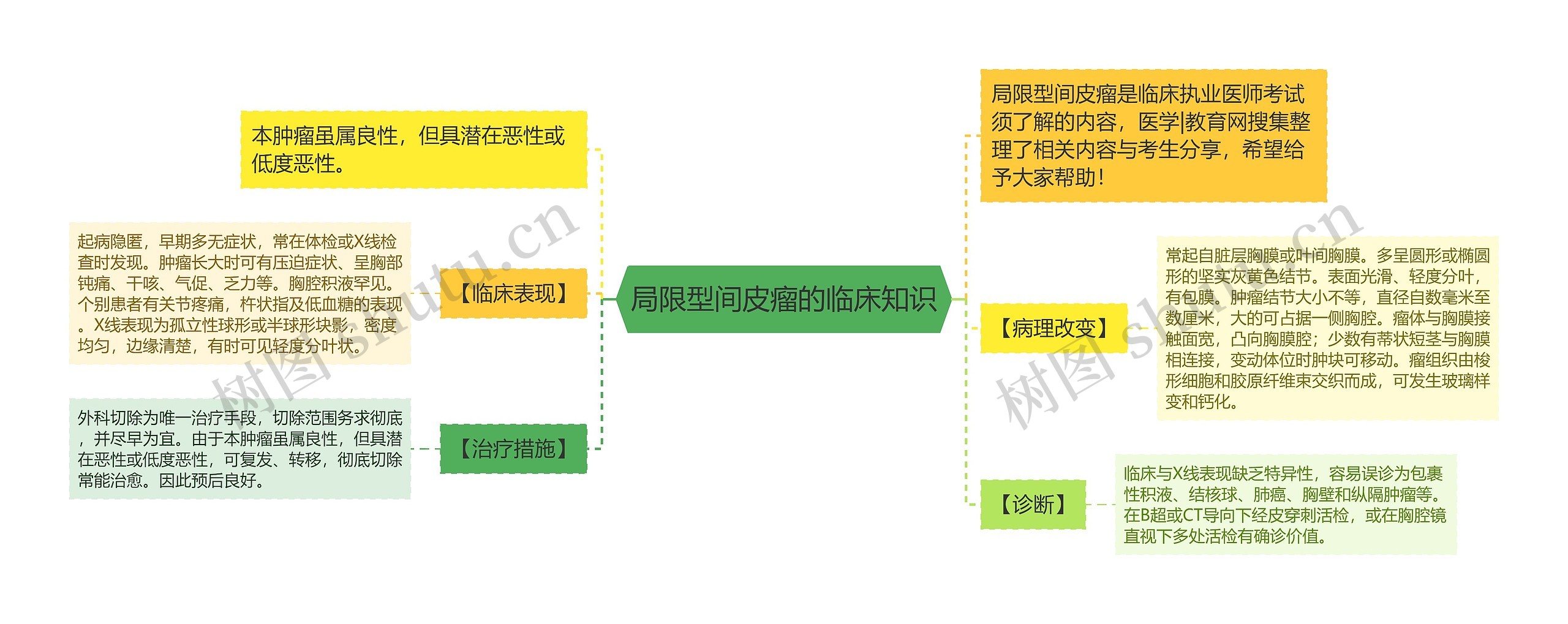 局限型间皮瘤的临床知识思维导图