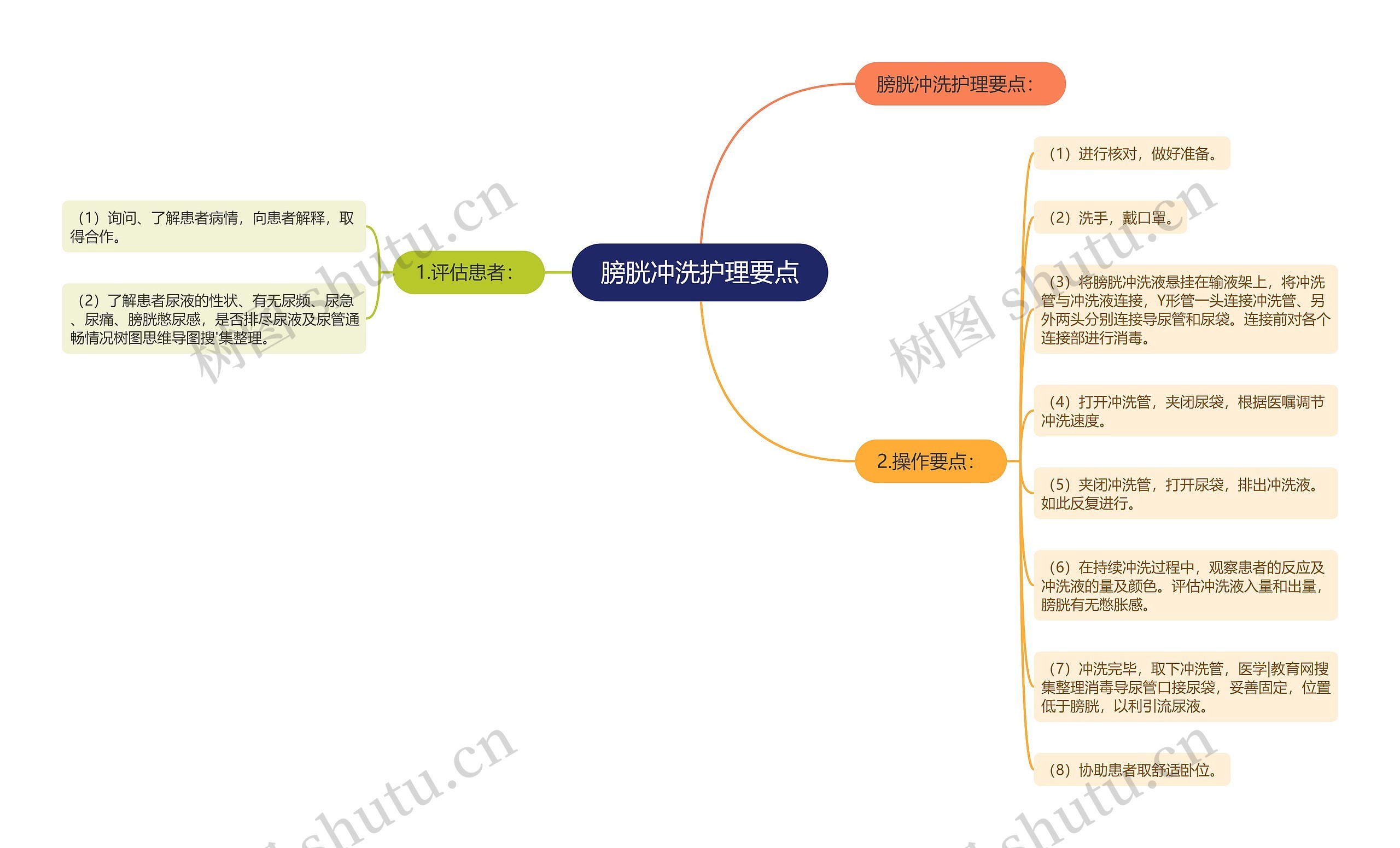 膀胱冲洗护理要点思维导图