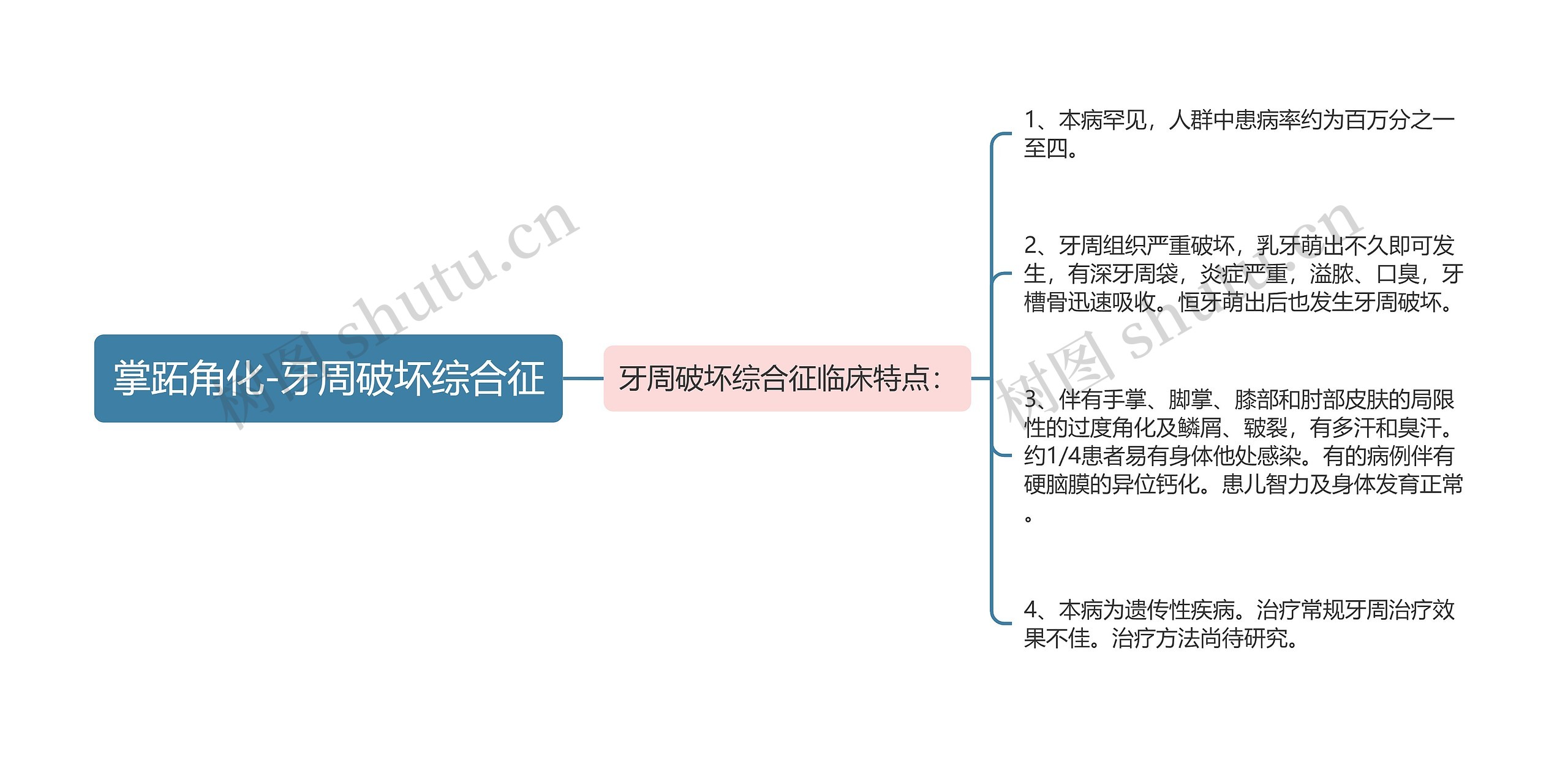 掌跖角化-牙周破坏综合征思维导图