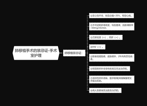 肺移植手术的禁忌证-手术室护理