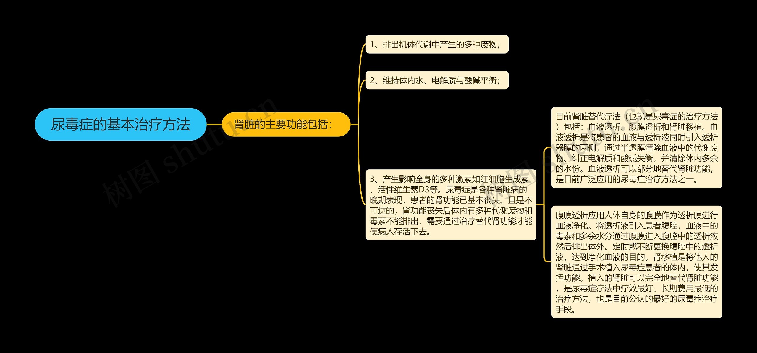 尿毒症的基本治疗方法思维导图