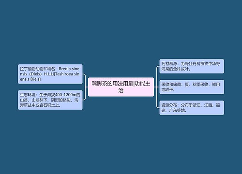 鸭脚茶的用法用量|功能主治