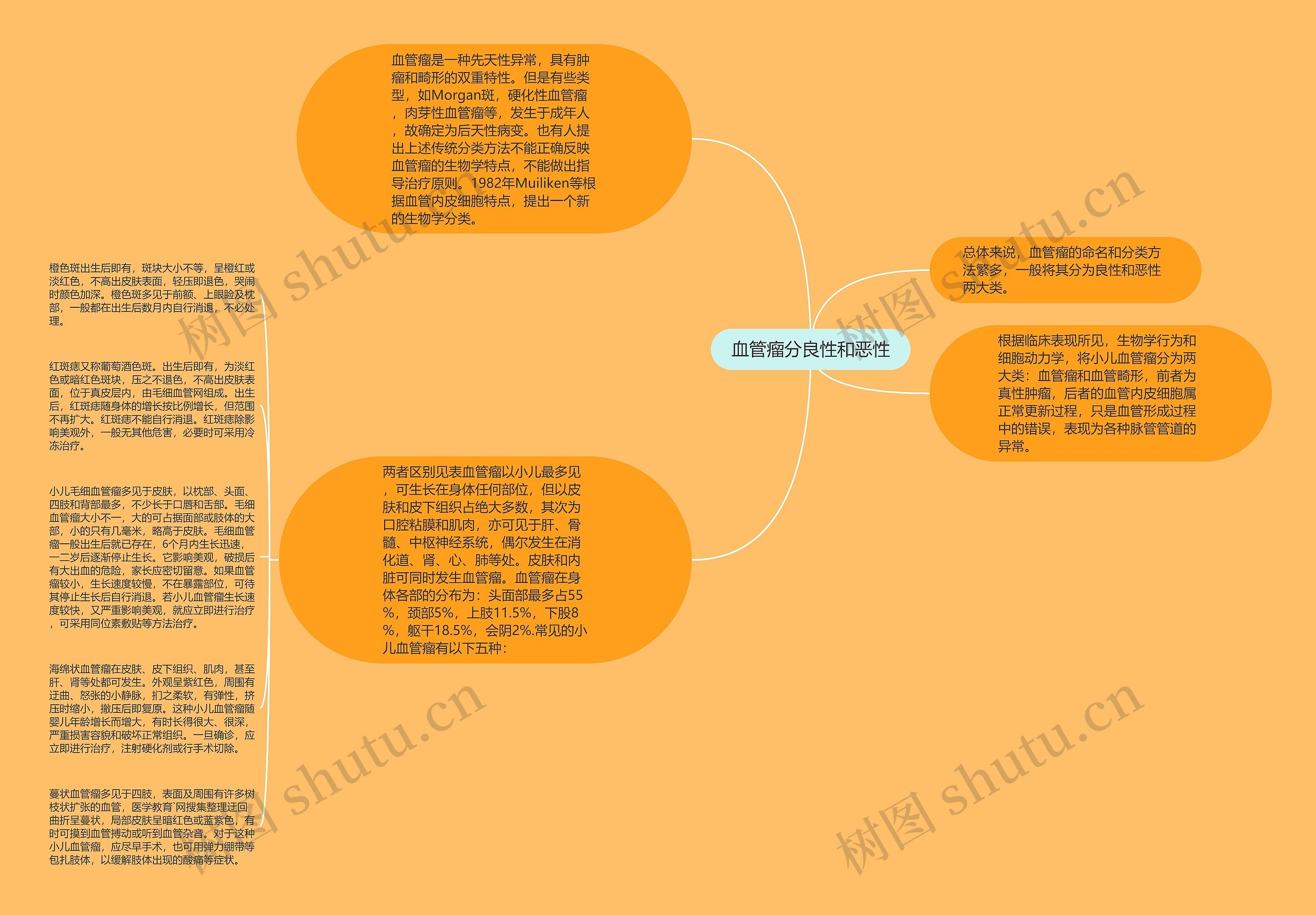 血管瘤分良性和恶性思维导图