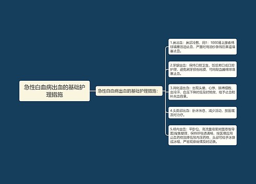 急性白血病出血的基础护理措施