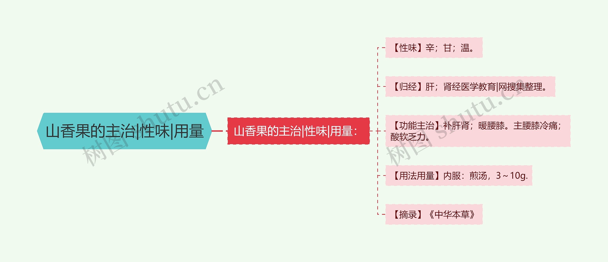 山香果的主治|性味|用量思维导图