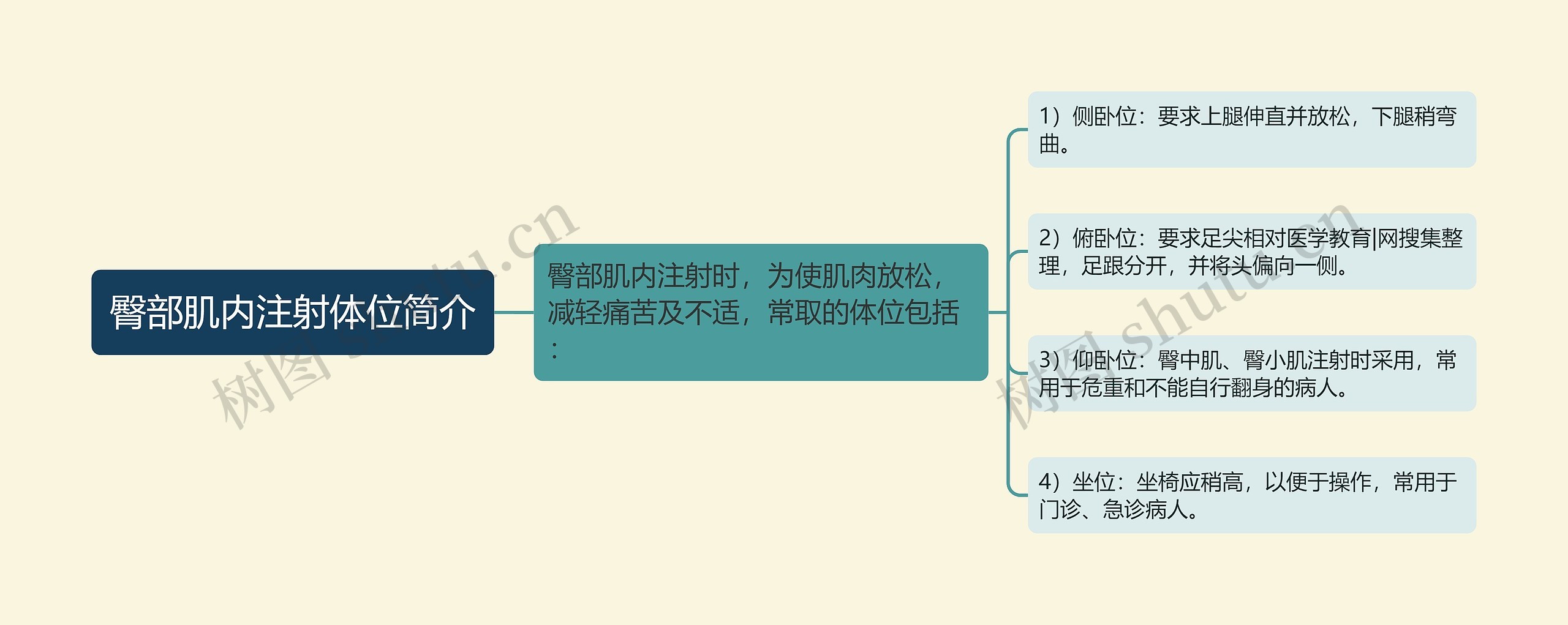 臀部肌内注射体位简介思维导图