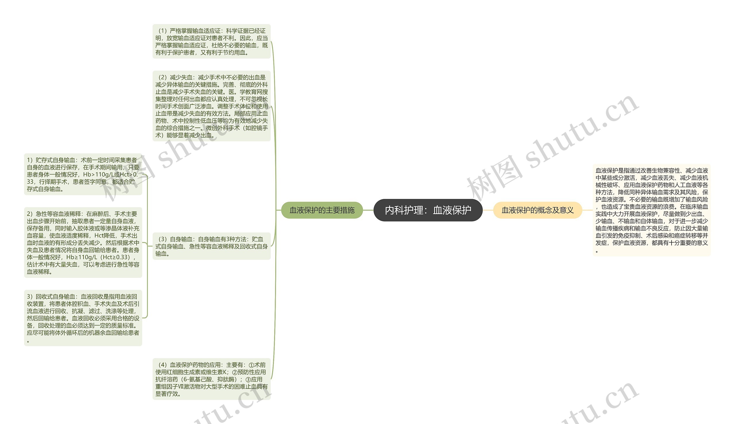 内科护理：血液保护思维导图