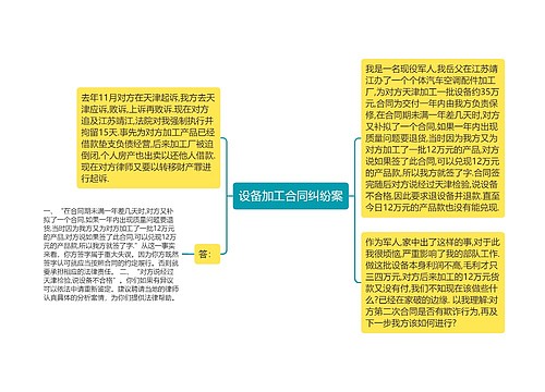 设备加工合同纠纷案