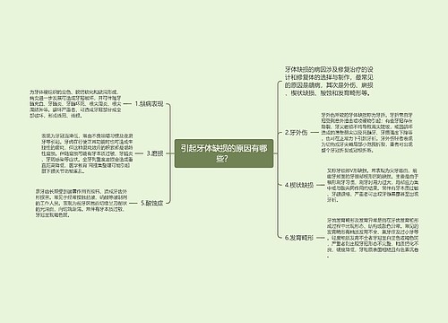 引起牙体缺损的原因有哪些？