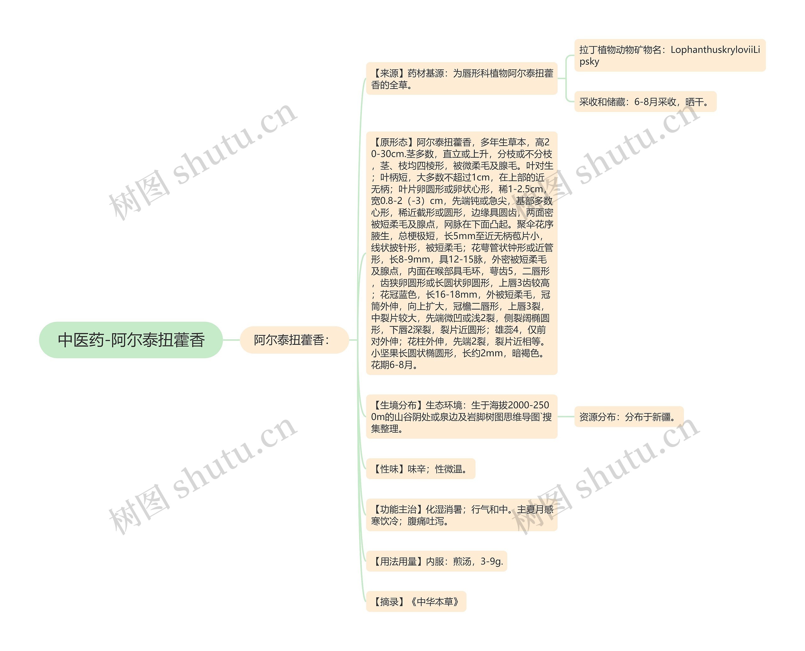 中医药-阿尔泰扭藿香思维导图