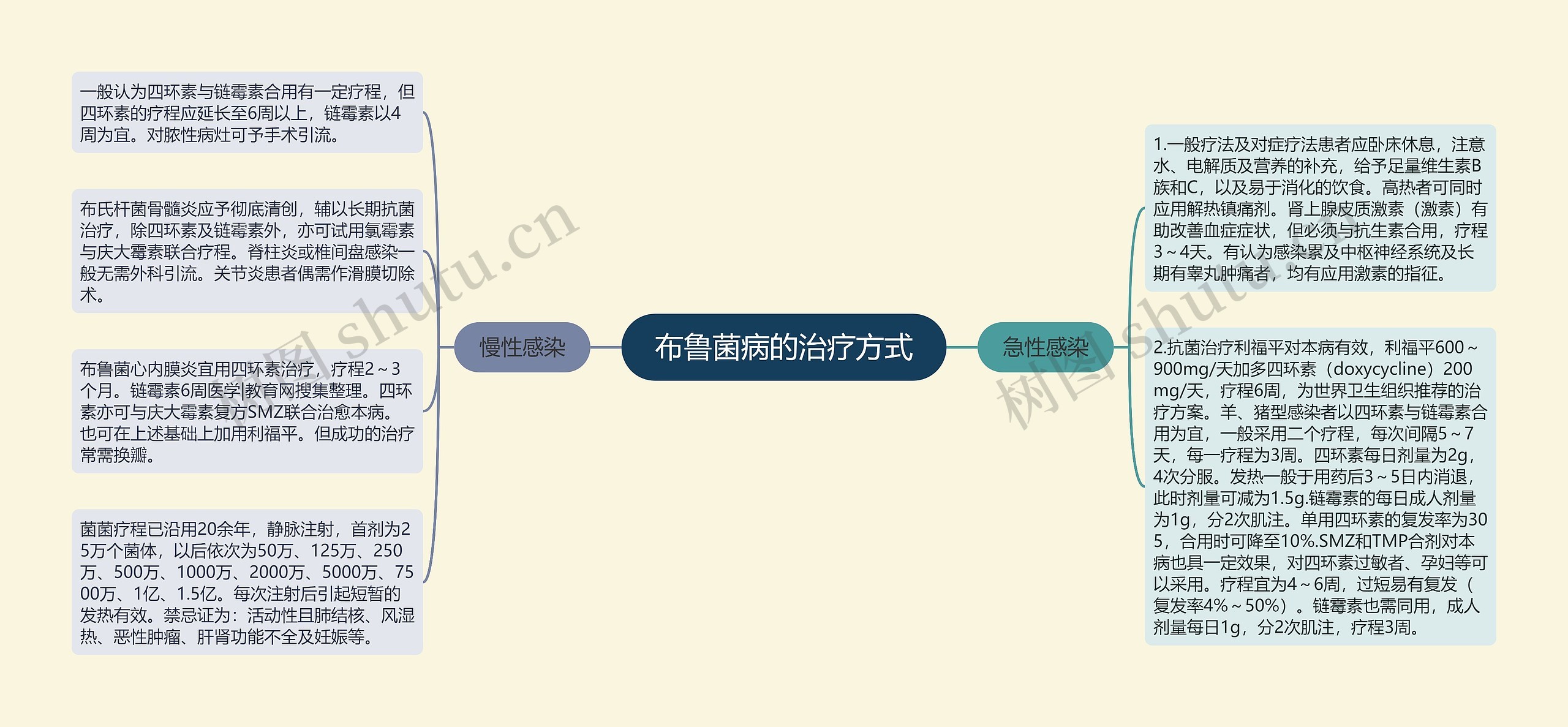 布鲁菌病的治疗方式思维导图