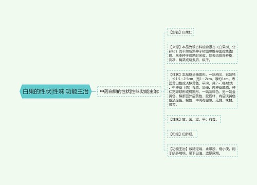 白果的性状|性味|功能主治