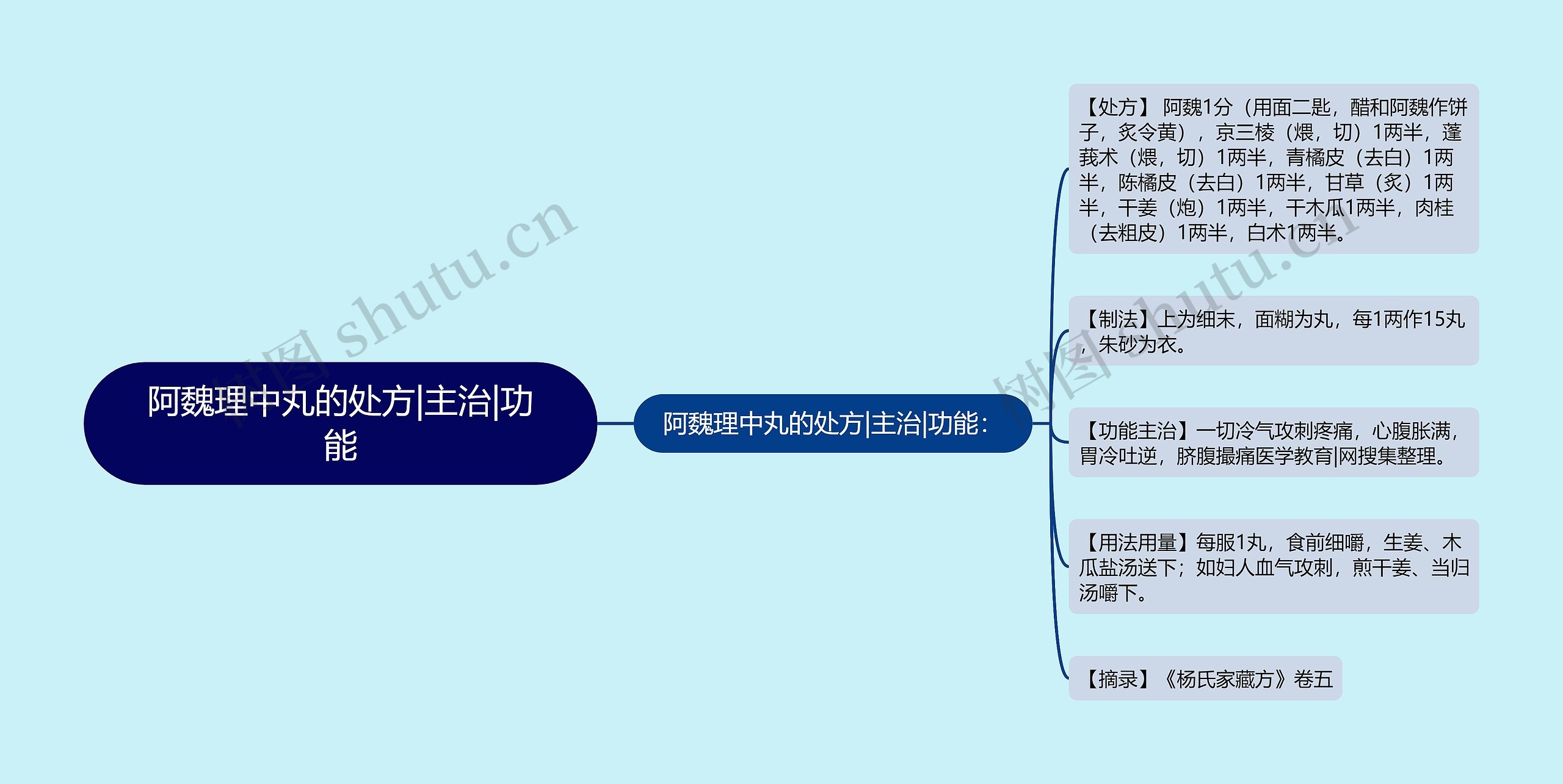 阿魏理中丸的处方|主治|功能思维导图