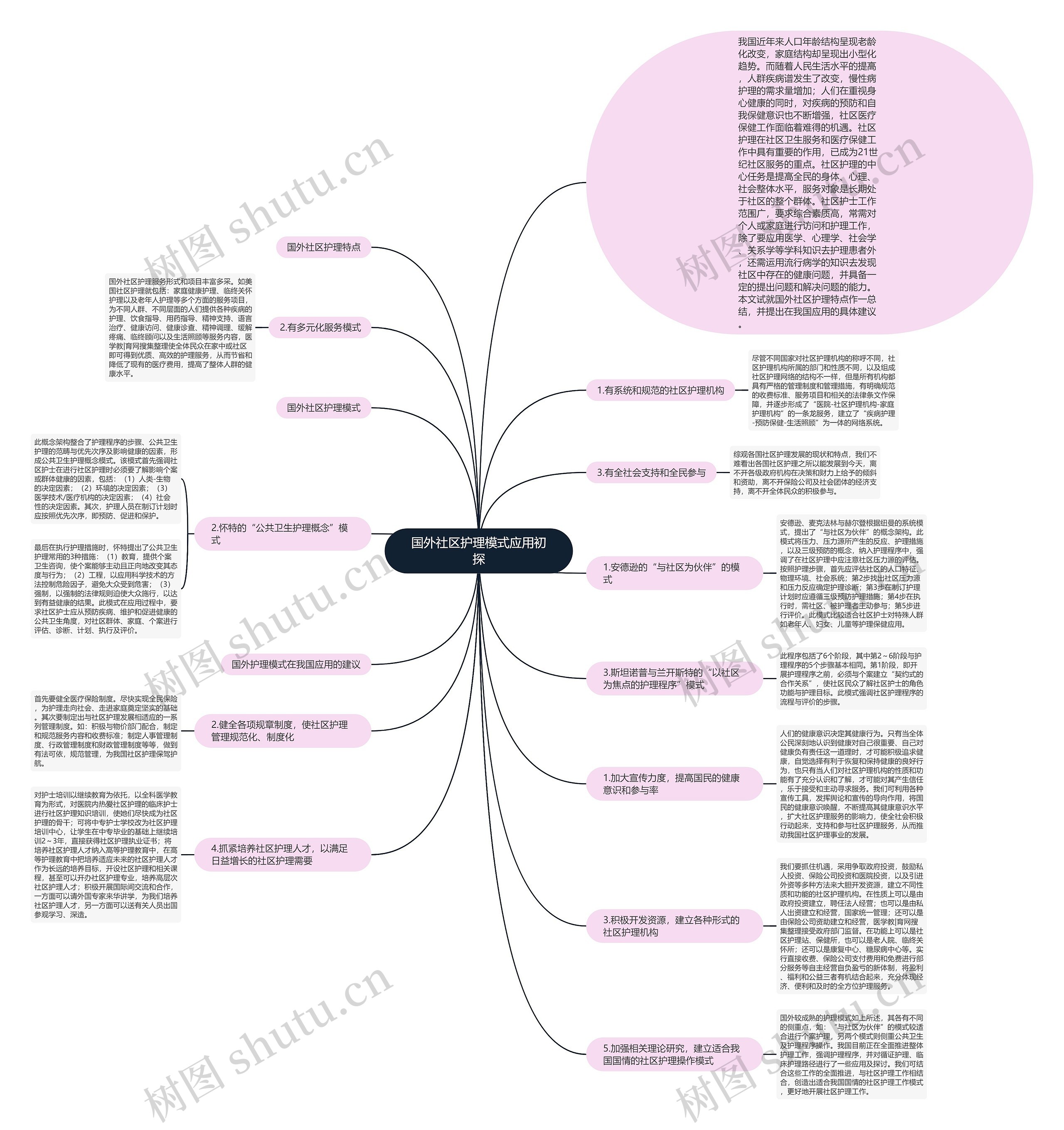 国外社区护理模式应用初探思维导图