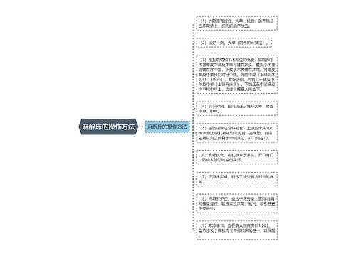 麻醉床的操作方法