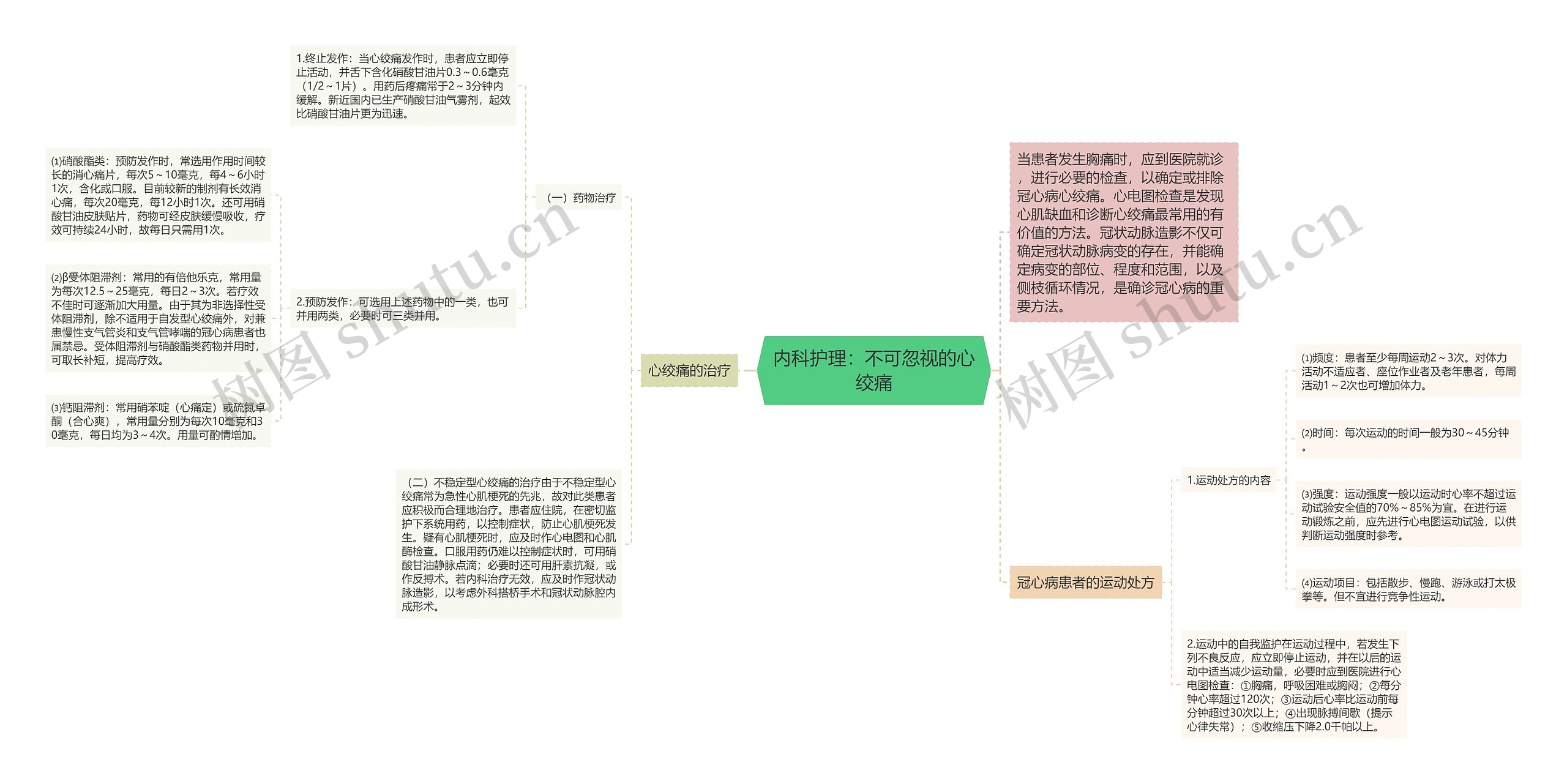 内科护理：不可忽视的心绞痛思维导图