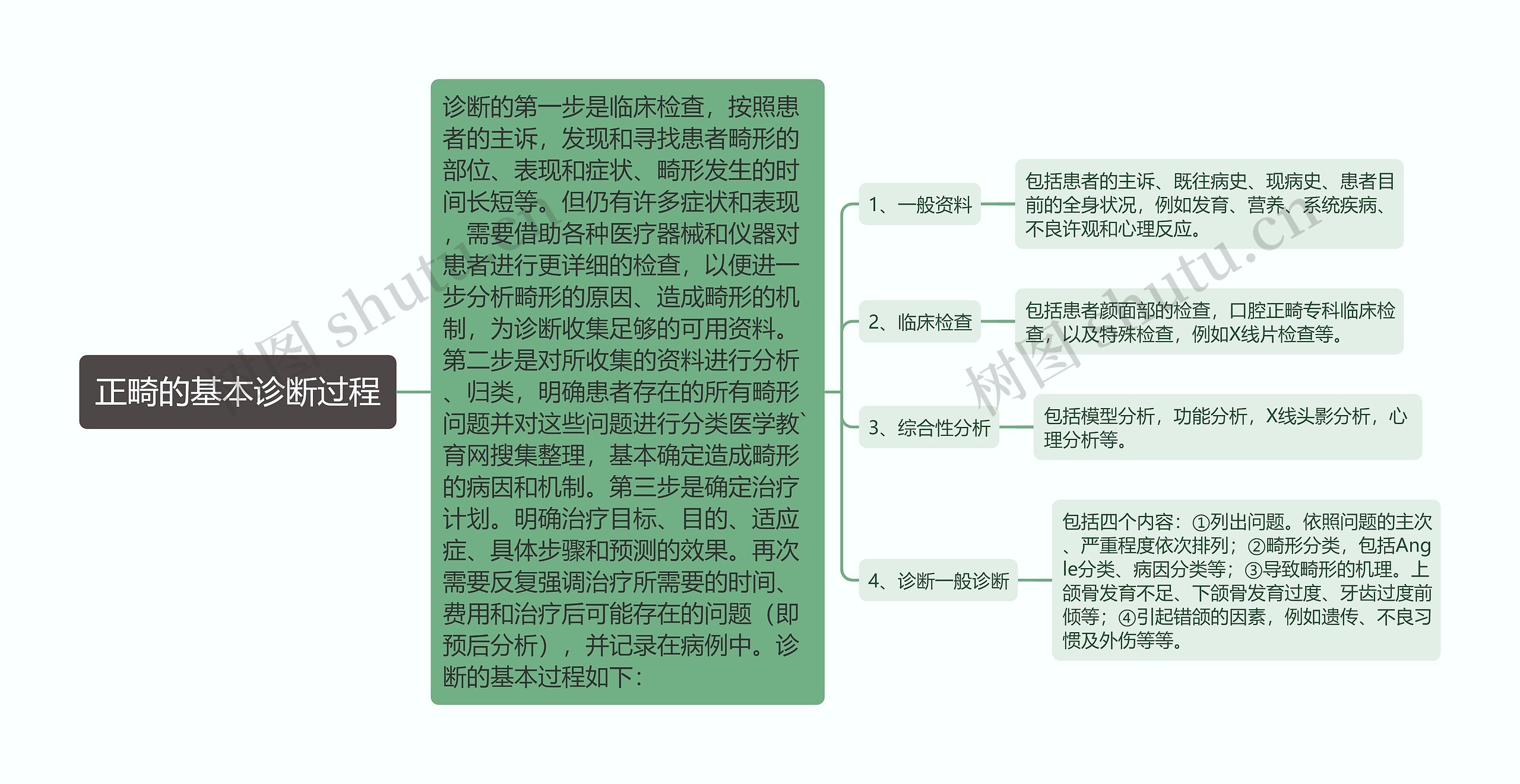 正畸的基本诊断过程思维导图