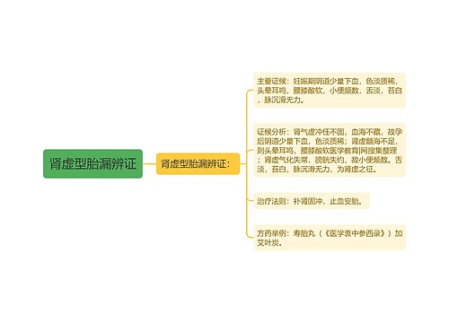 肾虚型胎漏辨证