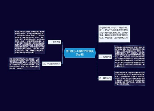 流行性小儿重型乙型脑炎的护理