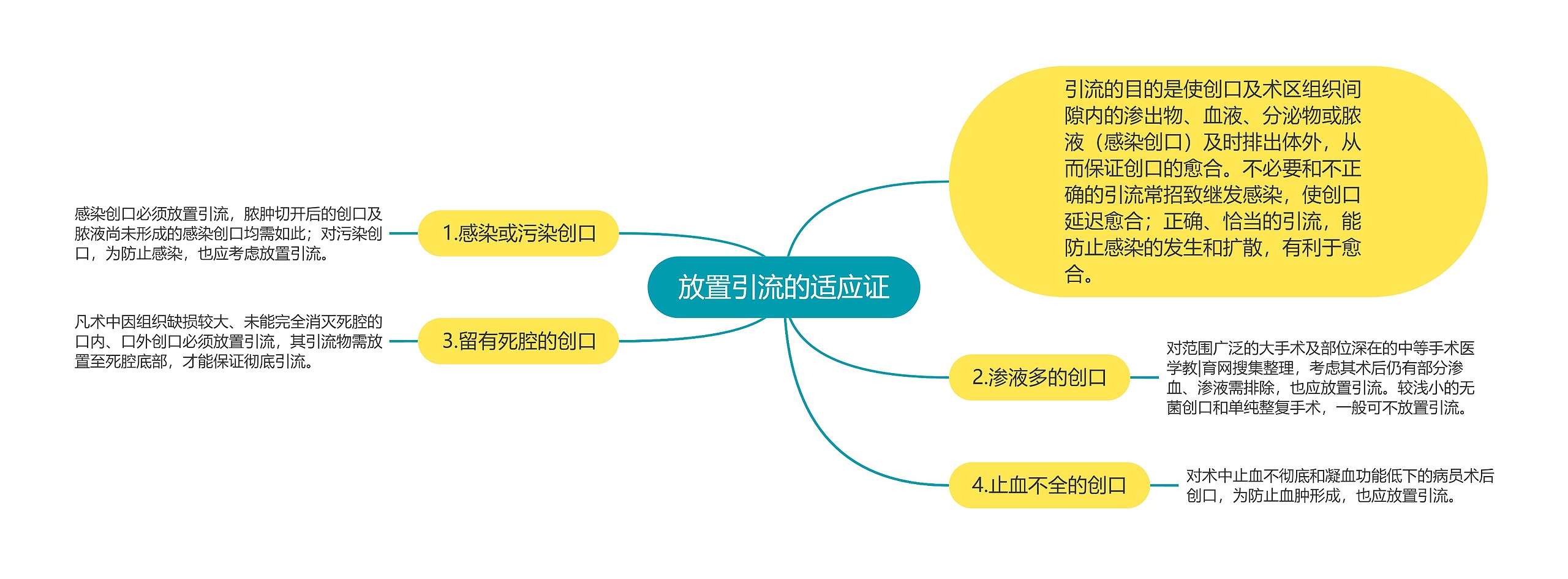 放置引流的适应证思维导图