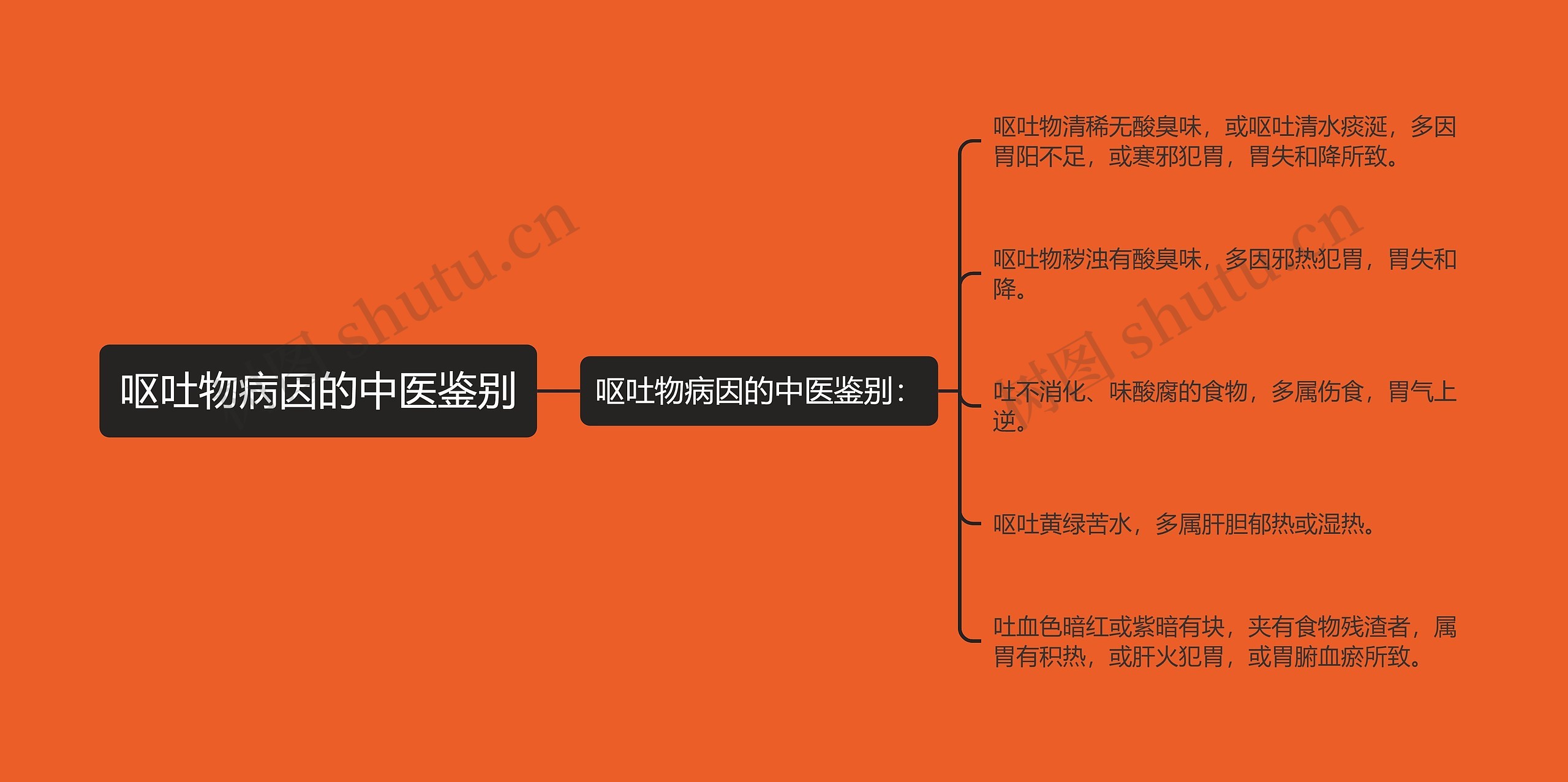 呕吐物病因的中医鉴别思维导图