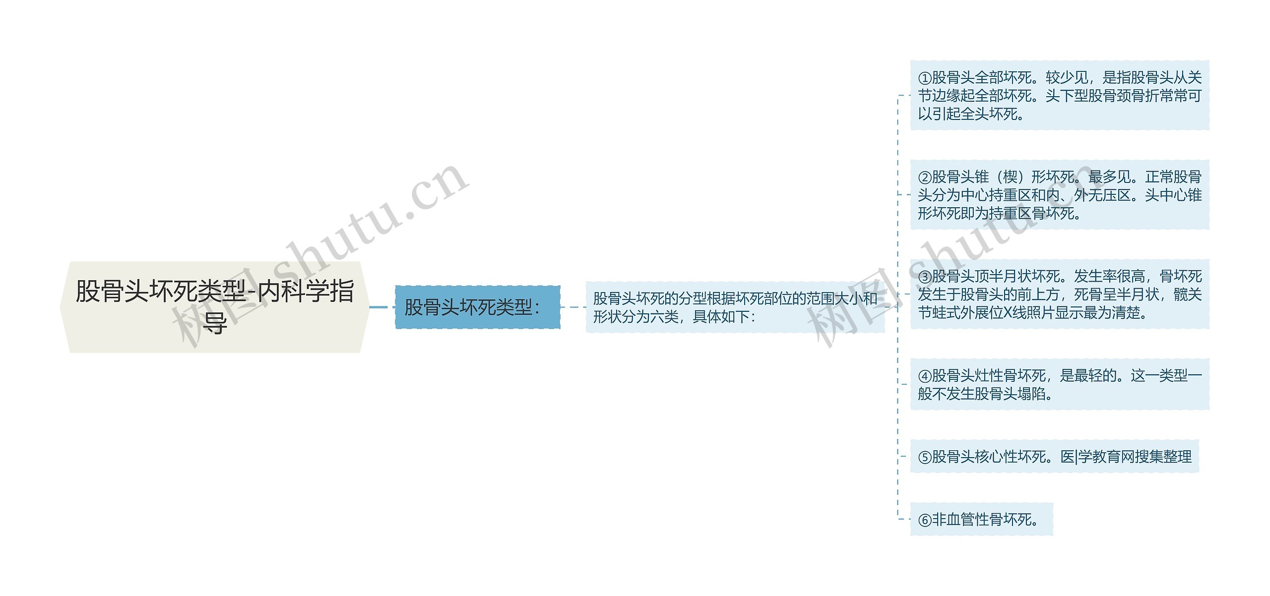 股骨头坏死类型-内科学指导思维导图