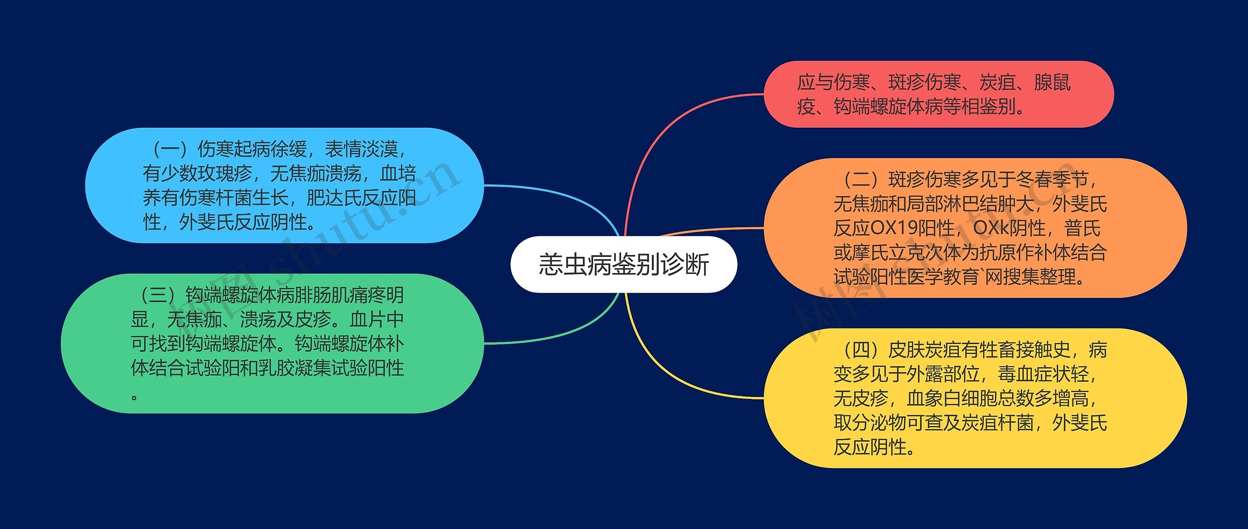 恙虫病鉴别诊断思维导图