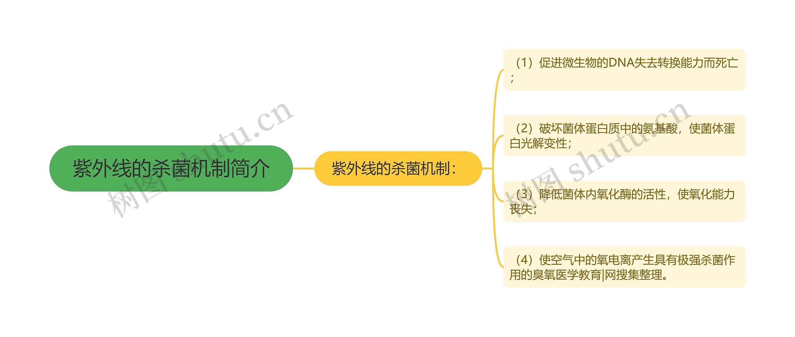 紫外线的杀菌机制简介思维导图