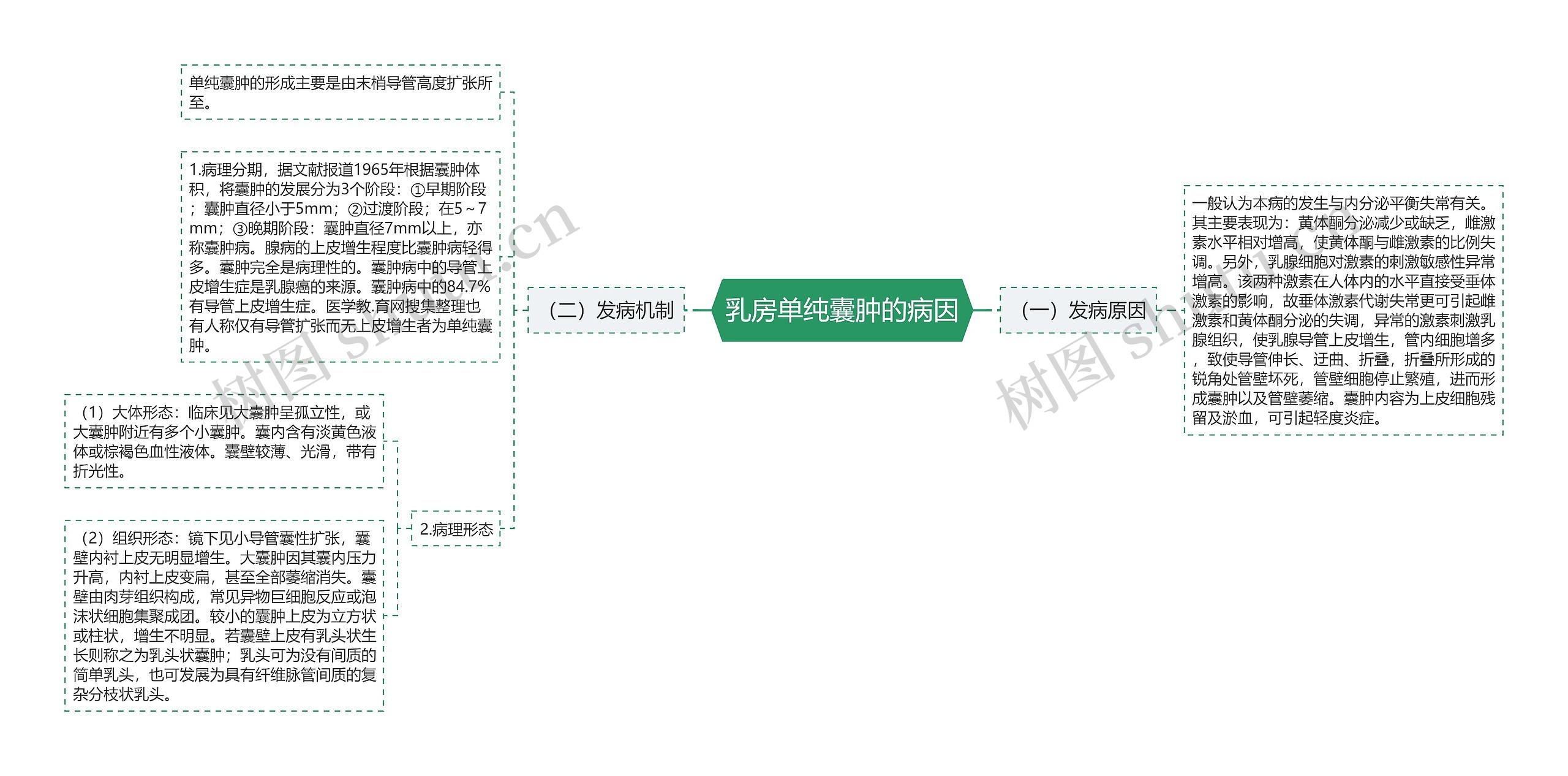 乳房单纯囊肿的病因思维导图