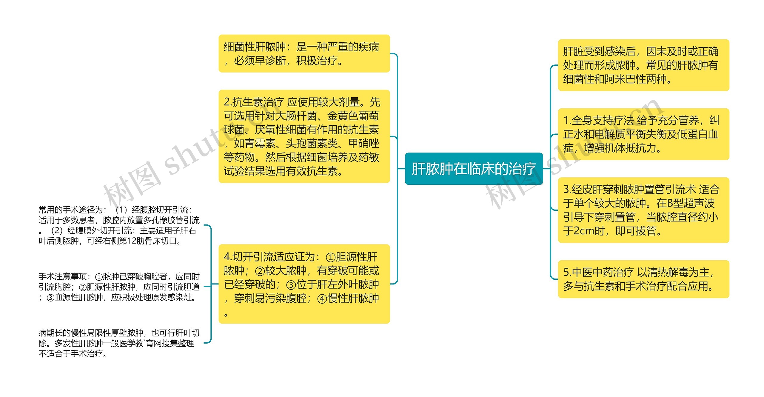 肝脓肿在临床的治疗思维导图