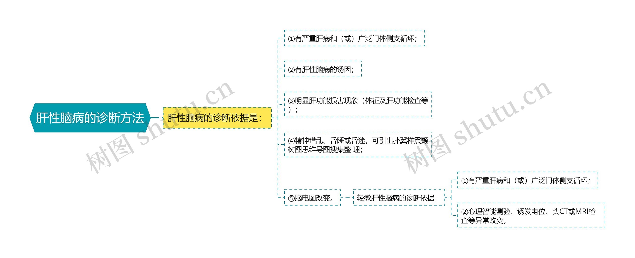 肝性脑病的诊断方法思维导图