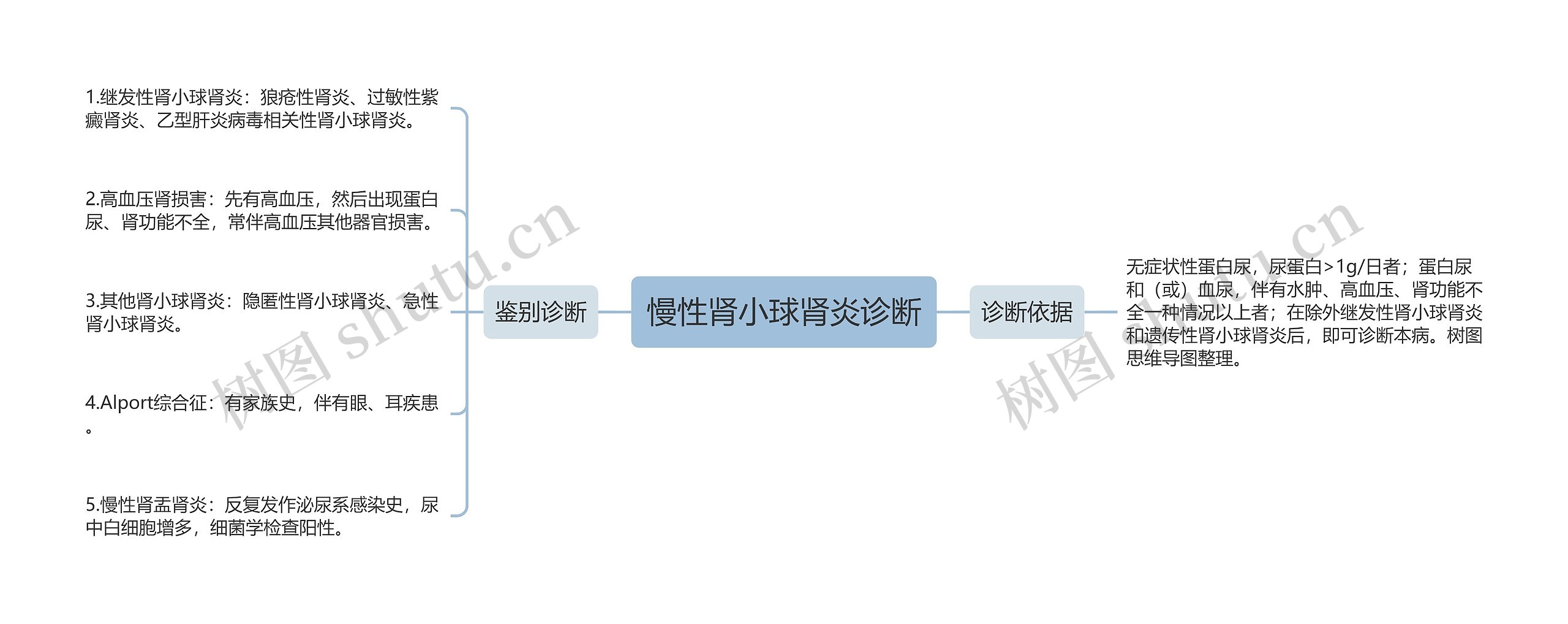 慢性肾小球肾炎诊断思维导图